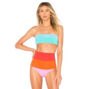 Mara Hoffman color block high waist bathing suit